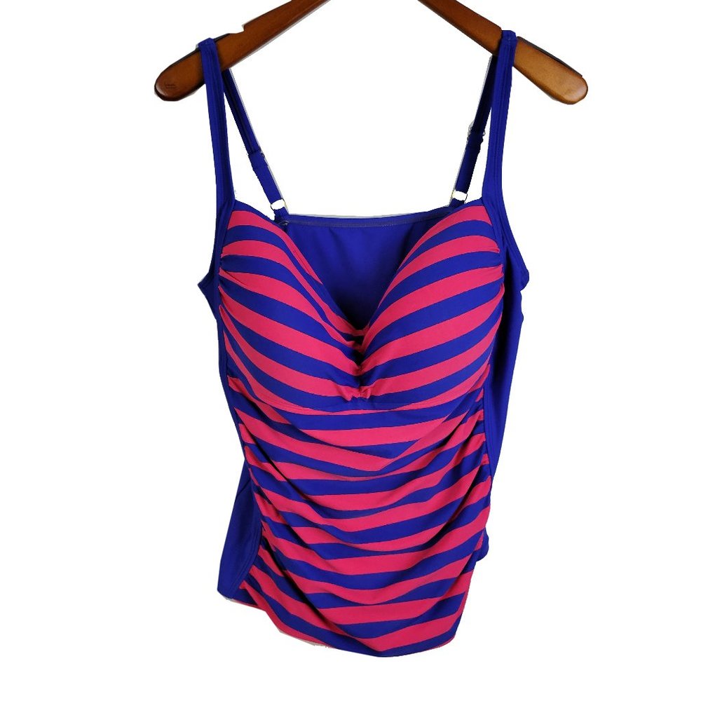 VM Blue & Pink Striped One-Piece Swim Suit